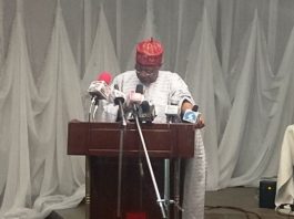 Alhaji Lai Mohammed addressing NGE