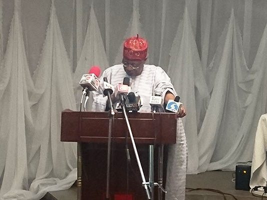 Alhaji Lai Mohammed addressing NGE