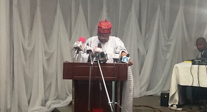 Alhaji Lai Mohammed addressing NGE