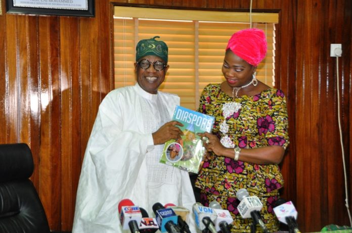 Minister of Information and Culture, Alhaji Lai Mohammed​, ​and the Senior Special Assistant to the President on Foreign Affairs and Diaspora, Mrs. Abike Dabiri-Erewa​