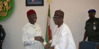 Executive Governor of Delta State - Sen. Ifeanyi Okowa and Hon. Min. of Information and Cullture - Alh. Lai Mohammed during Courtesy Visit
