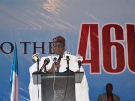 Hon. Min. of Information and Culture delivering his speech during the 46th NCI Meeting