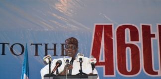 Hon. Min. of Information and Culture delivering his speech during the 46th NCI Meeting