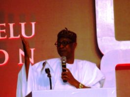 Minister of Information and Culture, Alhaji Lai Mohammed delivering the opening remarks at the 2016 Tony Elumelu Foundation Entrepreneurship Forum