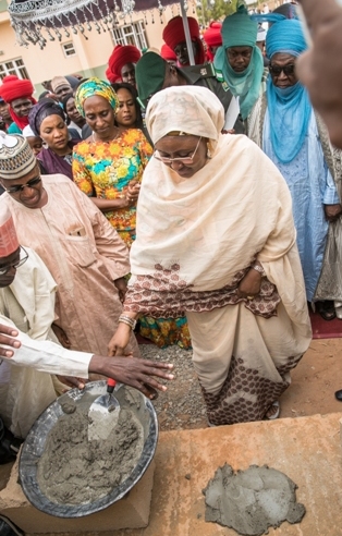 Aisha Buhari at the foundation laying ceremony
