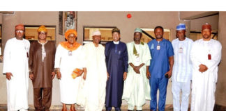 Minister of Information and Culture, Alhaji Lai Mohammed, with the new board members of the Nigerian Television Authority (NTA), at their inauguration in Abuja on Tuesday.