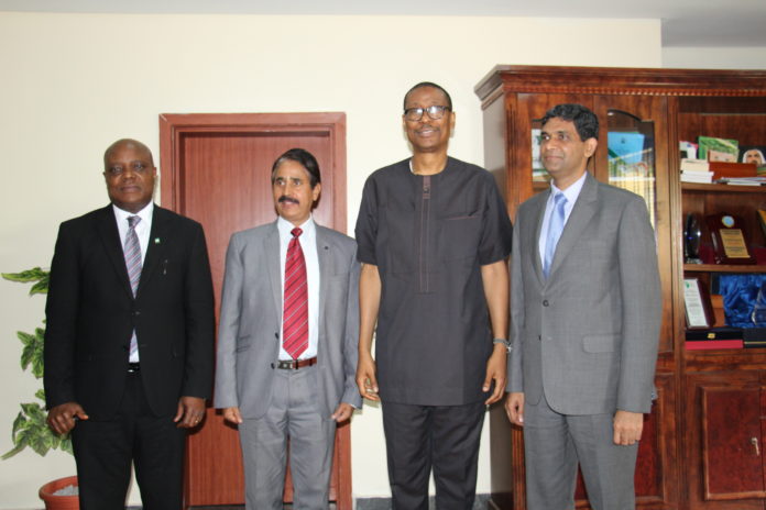 B.N Reddy, Indian High Commissioner to Nigeria and Deputy, Subhash Chand met with Minister, Industry, Trade & Investment, Dr. O. Enelamah, and PS, E.S. Akpan.