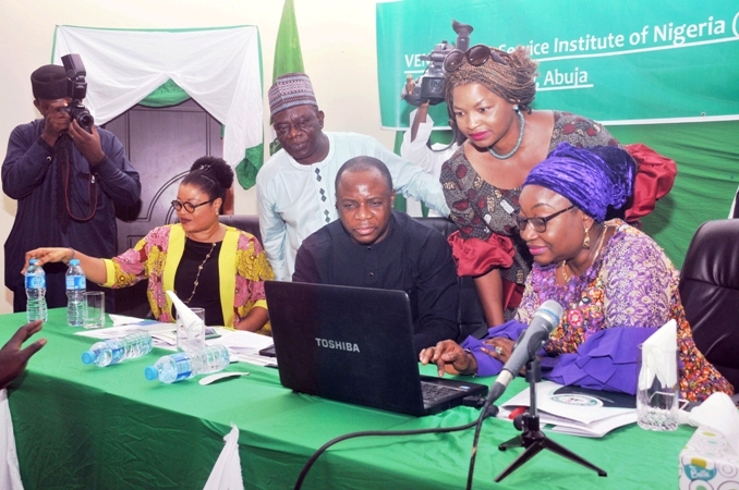 HoS - Mrs. Winifred Oyo-Ita Test-running the E-Learning Platform "The Public Service Learning Management System (PSLMS) HoS - Mrs. Winifred Oyo-Ita Test-running the E-Learning Platform "The Public Service Learning Management System (PSLMS)"