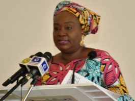 Dr. Folashade Yemi-Esan, delivering welcome address at the 3 Years Achievement and Staff Awards of the Ministry in Abuja