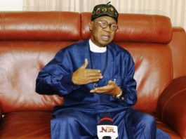 The Minister of Information and Culture, Alhaji Lai Mohammed, at a press briefing on the rumoured death of the abducted Dapchi school girl, Leah Sharibu, in Ilorin, Kwara State on Sunday.