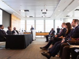 The Minister of Information and Culture, Alhaji Lai Mohammed (middle), fielding questions from participants at the Breakfast Meeting with investors, business community, lawyers and diplomats with ties to Nigeria in London on Thursday
