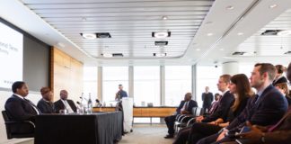 The Minister of Information and Culture, Alhaji Lai Mohammed (middle), fielding questions from participants at the Breakfast Meeting with investors, business community, lawyers and diplomats with ties to Nigeria in London on Thursday