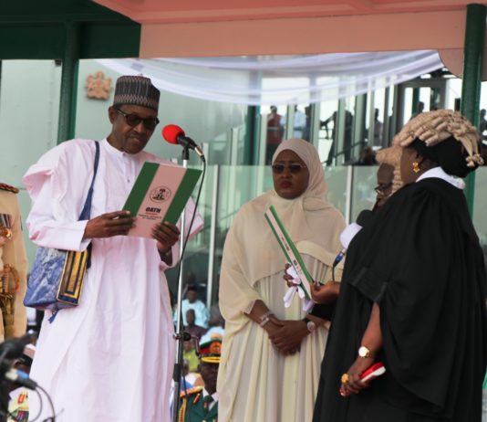 President Muhammadu Buhari taking his Oath of Office & Oath of Allegiance as the President of the Federal Republic of Nigeria.