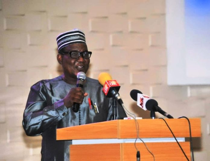 The Permanent Secretary, represented by Deputy Director, FISS, Ishaku Buba, during the Stakeholder’s Workshop on Agrochemicals handling, Marketing and Distribution in Nigeria, with the theme “Agrochemicals importation, Production, Marketing and Distribution in Nigeria to safeguard humanity and the Environment” was held at Debbie’s Upper Class Event and Recreation Centre, Orozo, Abuja.