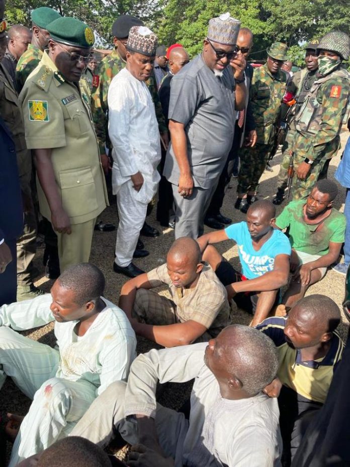 MINISTER OF DEFENCE, MAJ GEN BASHIR SALIHI MAGASHI(RTD) INSPECTS MEDIUM SECURITY CUSTODIAL CENTRE, KUJE, ABUJA