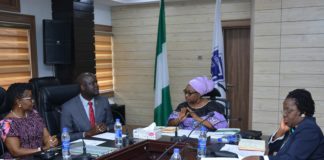 Mrs. Titi Akisanya Vice President CPIM, Mr. Wale Adediran President CPIM, Mrs Winifred Ekanem Oyo-Ita, NPoM Head of the Civil Service of the Federation