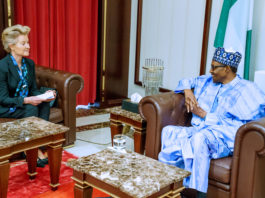 Presdient Buhari receiving Germany Ambassador to Nigeria