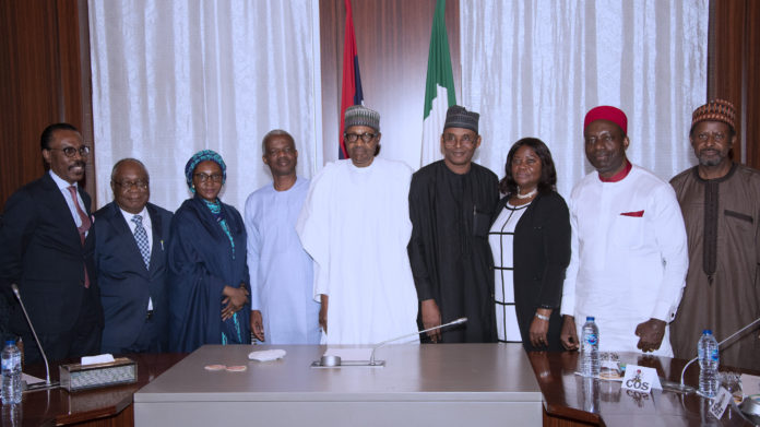 PRESIDENT BUHARI MEETS ECONOMIC ADVISORY COUNCIL.