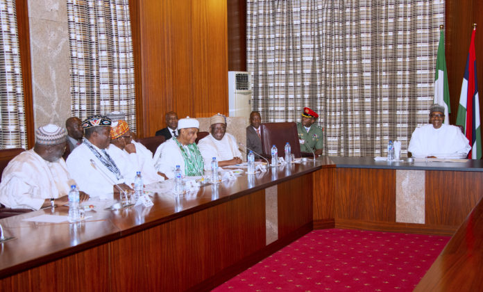 PRESIDENT BUHARI RECEIVES FMR MINISTER AS HEADS OF STATE A(1)