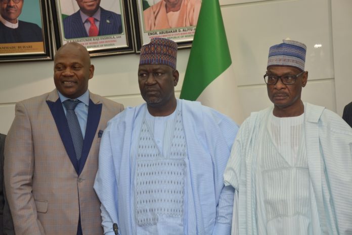 L-R: Managing Director of Shelter-Afrique, Andrew Chimphondah , Minister of Works and Housing for State , Engr Abubakar D Aliyu and The Permanent Secretary, Ministry of Works and Housing , Mohammed Bukar at the event.