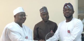 Director(Human Resource Management), El Baff Mahdi, Permanent Secretary, Ministry of Communications and Digital Economy, Musa Istifanus and newly appointed Permanent Secretary, Mr. Tope Fashedemi during a send forth organized by the staff of the e-government department at the Ministry’s Headquarters, Abuja