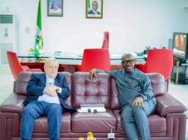 GOV GODWIN OBASEKI AND MR PIERRE VANDEBEECK, CHAIRMAN BOARD OF DIRECTORS, PRESCO PLC