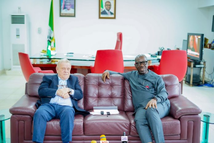GOV GODWIN OBASEKI AND MR PIERRE VANDEBEECK, CHAIRMAN BOARD OF DIRECTORS, PRESCO PLC