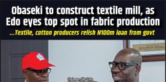 GOV OBASEKI AND COMRADE SUNNY EGBON OF TEXTILE UNION, EDO CHAPTER