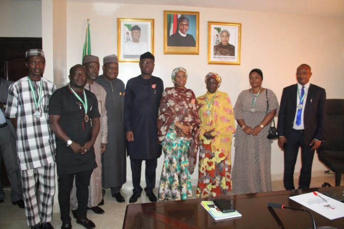 Minister of Industry, Trade and Investment, Otunba Richard Adeniyi Adebayo meeting with Ministry’s Union Executives in Abuja.