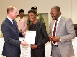 HRH The Prince Edward and Hon. Minister for Youth and Sports Devlpt. Mr Sunday Dare