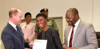 HRH The Prince Edward and Hon. Minister for Youth and Sports Devlpt. Mr Sunday Dare