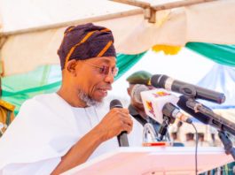 Minister of Interior, Ogbeni Rauf Aregbesola addressing the gathering at the event.