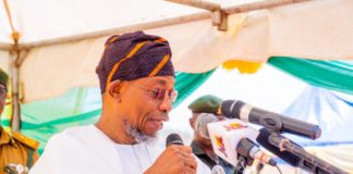 Minister of Interior, Ogbeni Rauf Aregbesola addressing the gathering at the event.