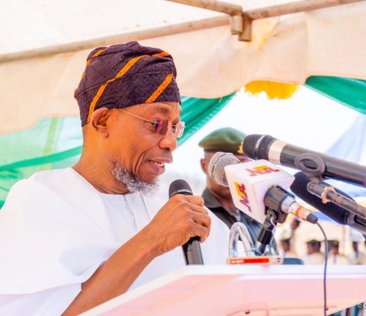 Minister of Interior, Ogbeni Rauf Aregbesola addressing the gathering at the event.
