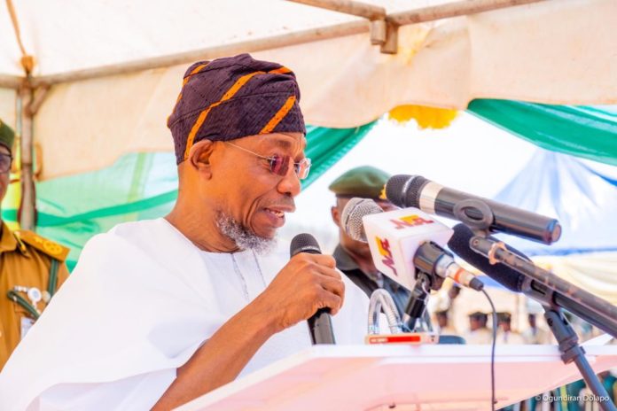Minister of Interior, Ogbeni Rauf Aregbesola addressing the gathering at the event.