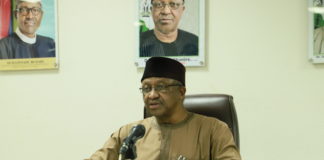 Honourable Minister of Health, Dr.Osagie Ehanire addressing the Press during the commemoration of 2020 World Malaria Day over the weekend in Abuja.