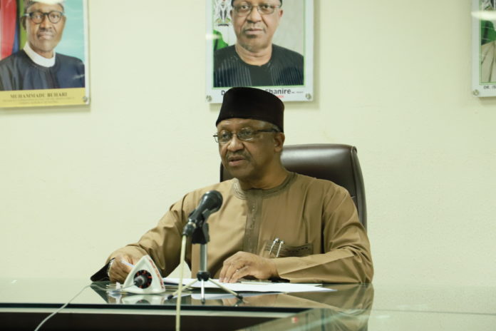 IMG_2998Honourable Minister of Health, Dr.Osagie Ehanire addressing the Press during the commemoration of 2020 World Malaria Day over the weekend in Abuja. Honourable Minister of Health, Dr.Osagie Ehanire addressing the Press during the commemoration of 2020 World Malaria Day over the weekend in Abuja.