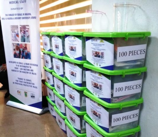 2000 Face Masks for frontline Health wirkers donated by the Isreali Embassy