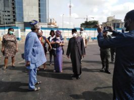 Dr. Osagie Ehanire, on inspection of the ThisDay Dome Abuja COVID-19 positives Isolation Centre, todayc5th May, 2020