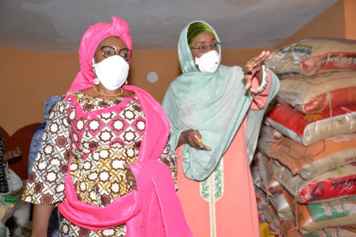 WA The Honorable Minister of Humanitarian Affairs, Disaster Management and Social Development, Hajiya Sadiya Umar Farouq, Hand over palliative to Minister of Women Affairs, Dame Pauline Tallen