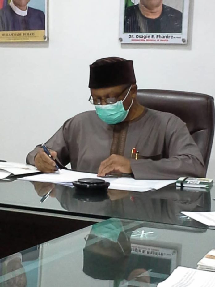 HMH Dr. Osagie Ehanire inaurating the Committee to review the Diaspora Professionals Healthcare Initiative (DPHI) Programme