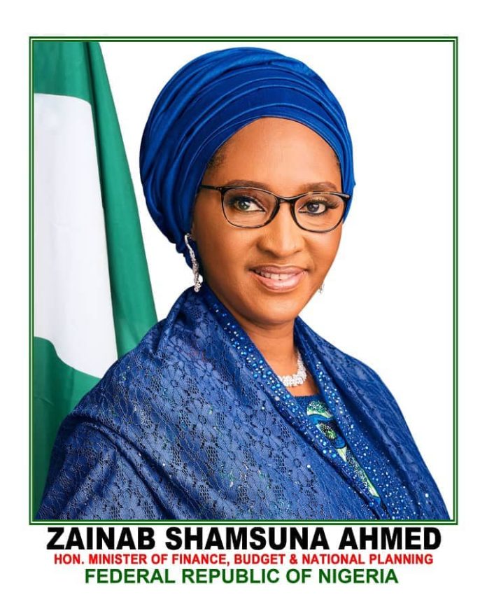 The Honorable Minister of Finance, Budget and National Planning, Mrs. Zainab Shamsuna Ahmed.