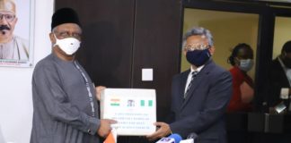 Handing Over Ceremony of Medicines donated by the Indian Government to the Federal Republic of Nigeria to aid the fight against COVID-19