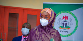 THE HONOURABLE MINISTER OF HUMANITARIAN AFFAIRS, DISASTER MANAGEMENT AND SOCIAL DEVELOPMENT, SADIYA UMAR FAROUQ.