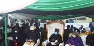 L - R,The Executive Governor of Cross River State, Prof Ben Ayade, Minister of Agriculture and Rural Development, Alhaji Muhammad Sabo Nanono and Director, Federal Department of Agriculture, Mrs Karim Babaginda, during the Flag off ceremony of the distribution of free Agricultural Inputs to Farmers in Cross River State.
