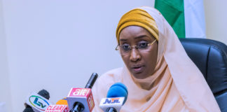 The Honourable Minister of Humanitarian Affairs, Disaster Management and Social Development, Sadiya Umar Farouq.