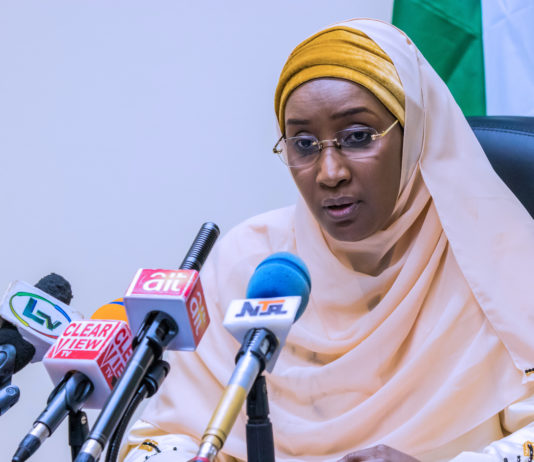 The Honourable Minister of Humanitarian Affairs, Disaster Management and Social Development, Sadiya Umar Farouq.