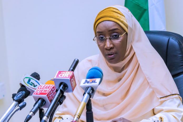 HMHADMSD The Honourable Minister of Humanitarian Affairs, Disaster Management and Social Development, Sadiya Umar Farouq.