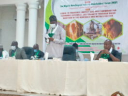 Rep of Permanent Secretary, MMSD, and Director, Special Duties, Mr. Olayinwole Adebayo, reading the PS welcome address.