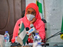 The Honourable Minister of Humanitarian Affairs, Disaster Management and Social Development, Sadiya Umar Farouq.